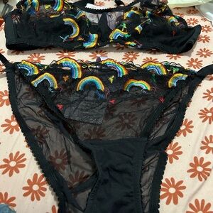 Savage X Fenty Black Lace Bralette and Panties